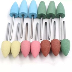 Dental Silicone Burs 2.35mm Acrylic Rubber Diamond Polishing Grinding Rotary Bur