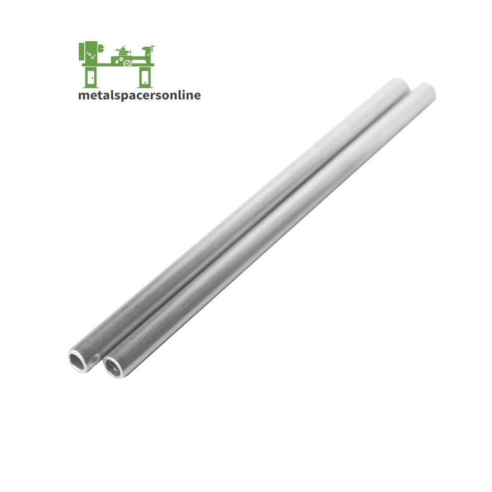Aluminum Spacer-Tubing- 3/8″ OD x 1/4″ ID x 8″ Long–Fits M6 or 1/4″ Bolts
