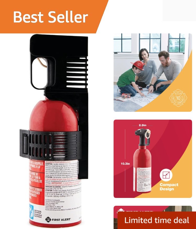 AUTO5 Hand-Powered Car Fire Extinguisher – 5-B:C Rated, Lightweight Safety