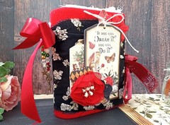 Junk journal handmade Alice in Wonderland Adventure notebook 6×5 in 200 pgs