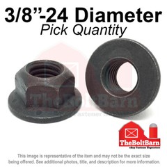 3/8″-24 Grade 8 (G) Hex Flange Top Lock Nuts FINE Phos & Oil (Pick Quantity)