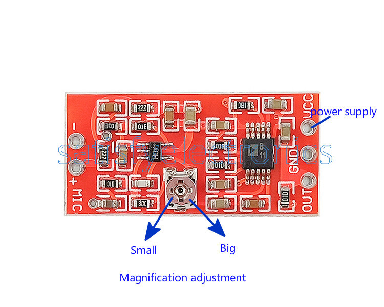 MAX4466 Electret Microphone Preamplifier Module With SSM2167 Voice Compression S