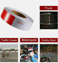 Conspicuity Tape DOT-C2 Approved Reflective Trailer Red White 2”x150’ -1 Roll