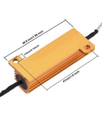 2 pcs Aluminum Case Resistor 50W 8 Ohm Extension Wires for LED Converter 50W8RJ