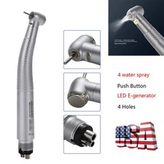 Dental LED E-generator High Speed Handpiece 4Holes 4-Port Spray SANDENT FG1.60mm