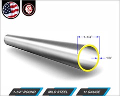 1-1/4″ Round Metal Tube – Mild Steel – 11 gauge – ERW – 24″ Long (2-ft)
