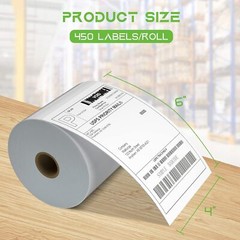 4 Rolls of 450 Direct Thermal Shipping Labels 4×6 for Zebra ZP450 Eltron 2844