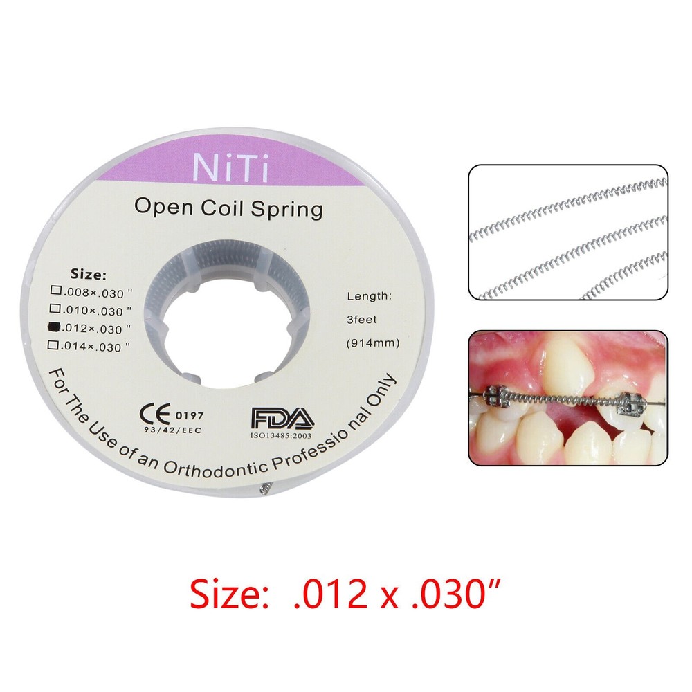 1-10 Dental Orthodontic Niti Open Coil Spring Spool Dia.010 *030 ” inch 914mm u