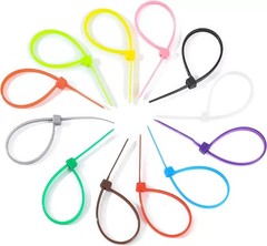 1200 Pcs Mixed Colored Zip Ties, 4 Inch Multicolor Self-Locking Nylon Cable Zip