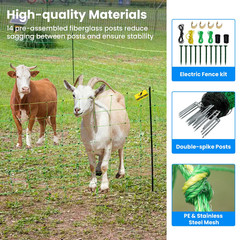 Electric Fence Netting, 42.5″ H X 164’L, Electric Netting Fence for Cattle, Shee
