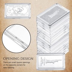 Batiyeer 100 Pcs 1 oz Silver Bar Case Holder 2.16 x 1.37 x 2.4 inches,