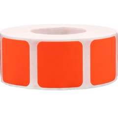 Square Stickers | 1″ Inch Wide | 500 Pack | Pick One Color