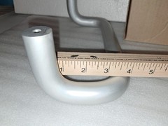 Offset Pull Door Handle Thru-Bolt Aluminum Silver 11″ Length
