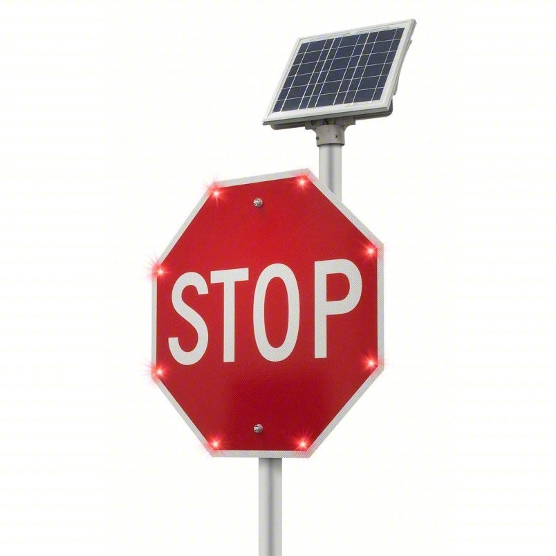 TAPCO 2180-00208 LED Stop Sign,Stop,Aluminum,36″ x 36″ 3YPF9 BlinkerStop sign