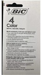 BIC 4 Color Stylus + Ballpoint Pen Grip Medium Point Black Red Green Blue 51869