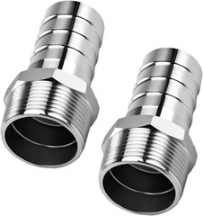 2PCS Stainless Steel 1-1/4″ to 1-1/4″ NPT Male Threaded Hose Barb Fittings 1-