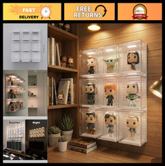 9 Acrylic Wall-Mounted Display Shelves for Funko Pop – Customizable, Dust Covers