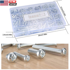 1080 Pcs Screws Bolts & Nuts Assortment Kit Metric Machine Screws & Nuts & Flat