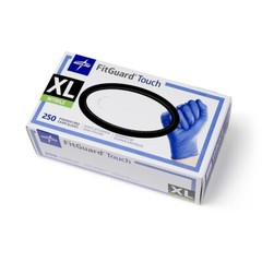Medline FitGuard Touch Powder-Free Nitrile Exam Gloves Disposable X-Large 250/Bx