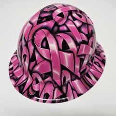 full brim hard hat custom hydro dipped IN BREAST CANCER AWARENESS IN YOUR FACE