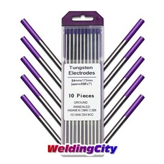 WeldingCity 10-pk TIG Welding Tungsten Tri-Element Non-Radioactive Purple 3/32×7