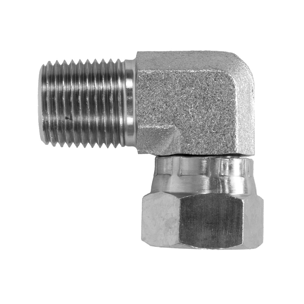 1501-04-04 Hydraulic Fitting 1/4″ Male Pipe x 1/4″ Female Pipe Swivel 90° Elbow