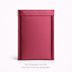 6.5×10 Matte Metallic Bordeaux Bubble Mailers Poly Padded Self Seal