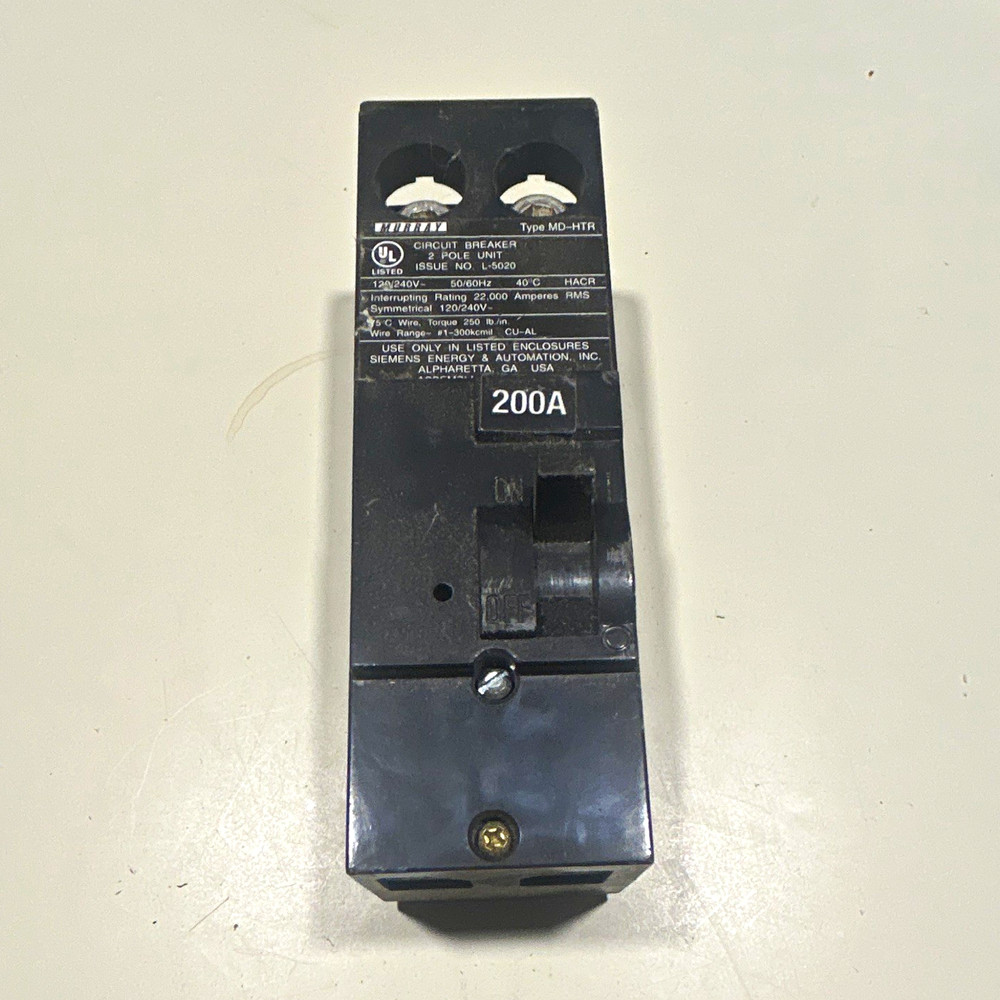 Murray Type MD-HTR 200A 2 Pole Main Circuit Breaker 120/240V HACR