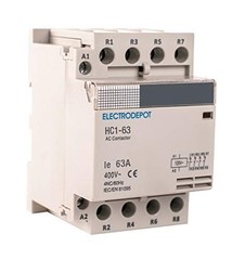 Electrodepot 50 Amp 4 Pole Normally Closed IEC Contactor with Mounting Base