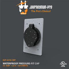 Journeyman-Pro 5278-CWP Straight Blade Power Inlet Receptacle, 15A 110 120 125 V