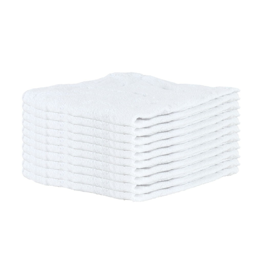 Pack of 10 White Shop Towels – 12 x 14 Cleaning Rags for Homes Cars Auto Garage