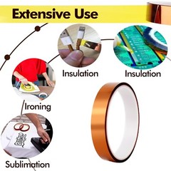 A-SUB 3 Rolls Polyimide High Temperature Heat Resistant Tapes 20 + 25mm Thermal