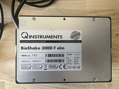 Q instruments BioShake 3000-T ELM (Item No:2016-0517) thermoshaker, warranty