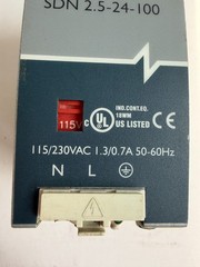 SOLA SDN 2.5-24-100 Power Supply 24VDC 2.5A DIN Rail Mount 115/230VAC
