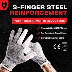 Cut Resistant Work Gloves for Women and Men, with Reinforced Fingers; Comfort…