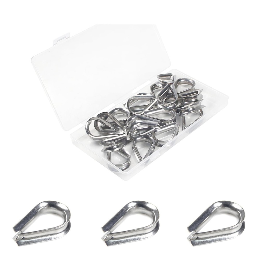 20 M6 1/4″ Thimbles – 304 Stainless Steel for Wire Rope Applications