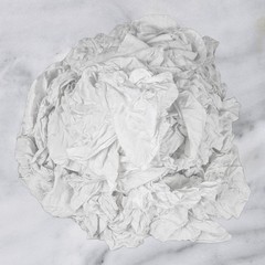 Recycled White Knit Cotton Cleaning Rags 50 lbs. Box Multipurpose Wiping Cloths