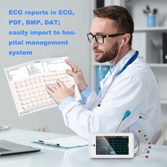 NEW 6/12-lead Electrocardiograph ECG EKG Machine + Glasgow ECG Interpretation