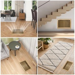 VOISEN Floor Register 6×10, 2 Pack Vent Covers, 6×10 Inches, Brown 2PCS