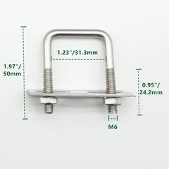 Stainless Steel Square U Bolt Clamp, Square Tube Clamps with Nut and Plate for B