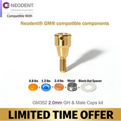 Overdenture Locator Abutment Neodent GRAND MORSE GM Male Caps Inserts Core Tool