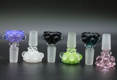 Pyrex Lab Glass Slide Color Wart Funnel Bowl 14mm Fitting Tobacco Hookah Bong