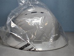 Acerpal Updated Vented Full Brim Hard Hat in Light Grey Carbon Fiber Gloss New