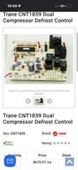 AMERICAN STANDARD TRANE Control Board 21C150625G01 CNT1859 used #D492