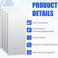 30 Pcs Pure Nickel Strips 100x44mm Sheets for Electroplating & DIY Projects