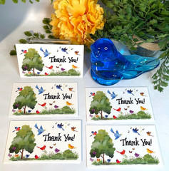 Thank You Business Cards, Nature, Birds, Butterflies, Small Business, 3.5″ x 2″