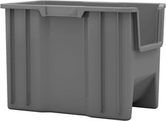 Heavy Duty Stackable Plastic Storage Bins, Gray, 4-Pack, 17.5″x11″x12.5