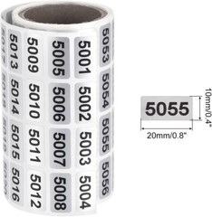 1-10000 Self Adhesive Consecutive Number Inventory Labels Stickers Waterproof