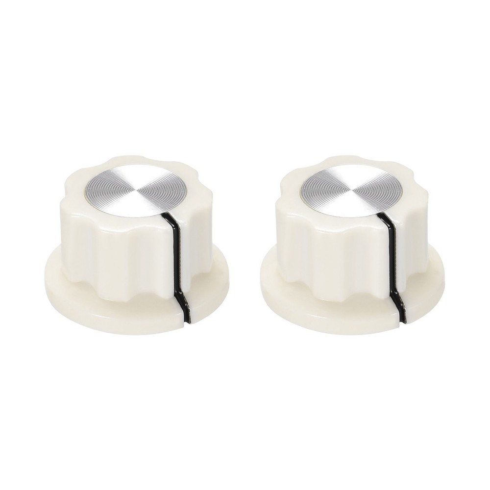 2pcs 6.4mm Shaft Hole Potentiometer Control Rotary Knobs Effect Pedal Knob Beige