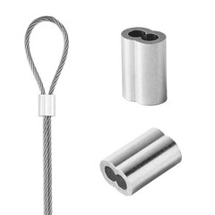 QDiShi 1/8 3mm Aluminum Crimping Loop Sleeve for 1/8 Wire Rope, Cable Ferrule…
